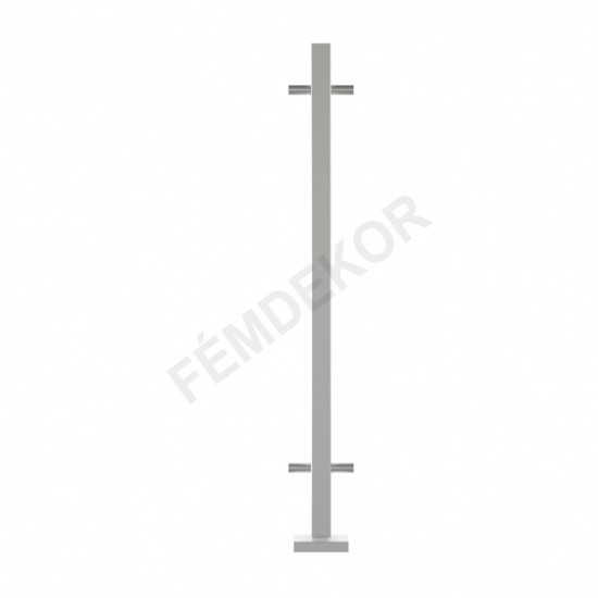 Függőleges pálcás rozsdamentes szögletes oszlop (közép, 40x40x2, talpra szerelt)